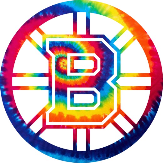 Boston Bruins rainbow spiral tie-dye logo vinyl decal